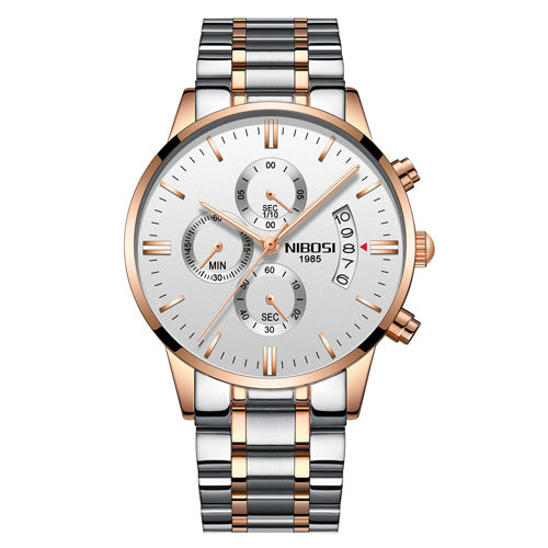 Men Watch Chronograph Full Steel Quartz Gold Clock Men Relogio Masculino