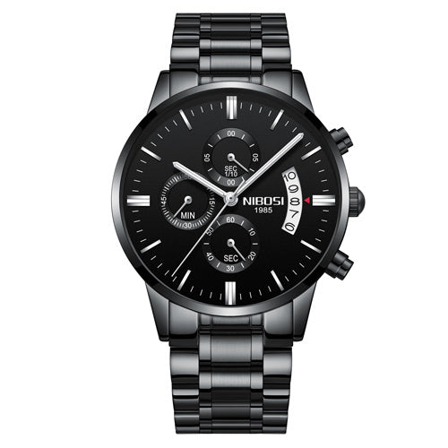 Men Watch Chronograph Full Steel Quartz Gold Clock Men Relogio Masculino