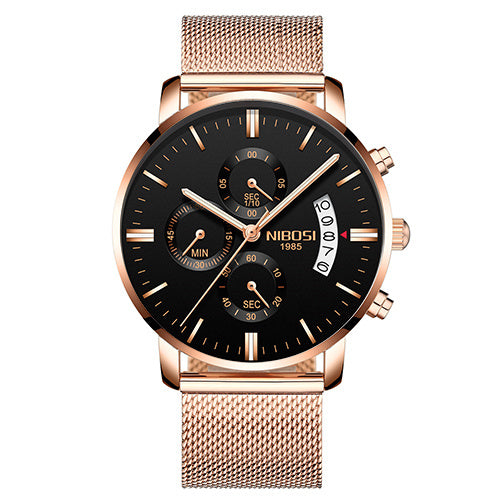 Men Watch Chronograph Full Steel Quartz Gold Clock Men Relogio Masculino