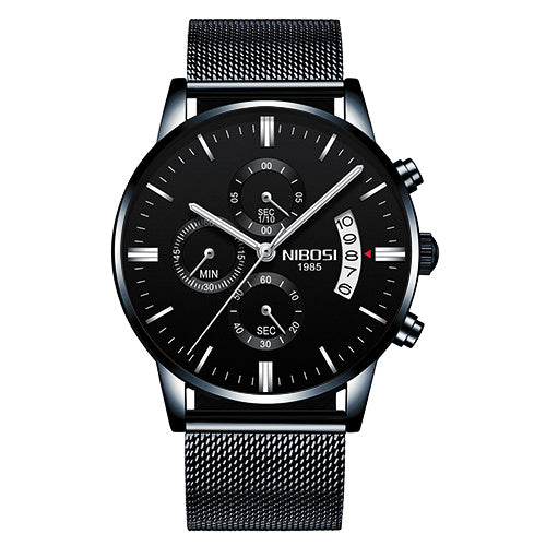 Men Watch Chronograph Full Steel Quartz Gold Clock Men Relogio Masculino
